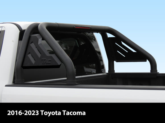 Fits 2016-2023 Toyota Tacoma Full Size Pickup Truck Roll Bar| Sport Bar | With Brake Light | Carbon Steel Black (Include Mount Plate of LED Light)