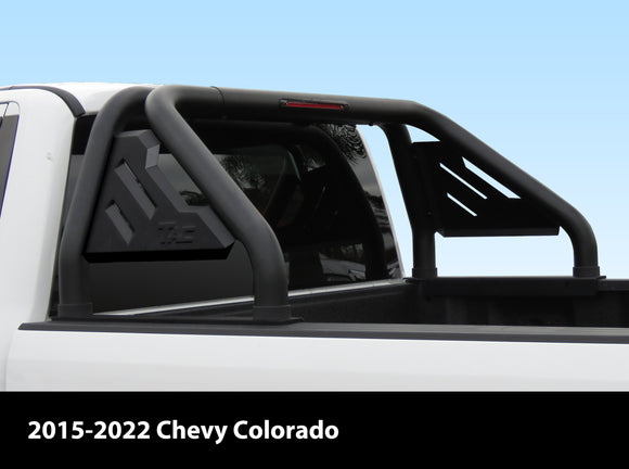 Fits 2015-2022 Chevy Colorado Full Size Pickup Truck Roll Bar| Sport Bar | With Brake Light | Carbon Steel Black (Include Mount Plate of LED Light)