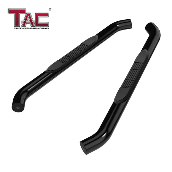 TAC 3" Gloss Black Side Steps Compatible with 2007-2018 Jeep Wrangler JK 2 Door (Exclude 2018 Wrangler JL Models)| Running Boards| Side Bars| Step Rails| Nerf Bars| Rocker Slider| SUV Accessories (2 PCS)