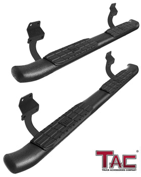 TAC Side Steps Running Boards Compatible with 2015-2025 Ford F150 Super Cab | 2017-2025 F250/350/450/550 Super Duty Super Cab Truck Pickup 4.25" Texture Black Side Bars Nerf Bars Off Road Accessories (2pcs)