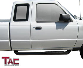 TAC 3" Gloss Black Side Steps Compatible with 1998-2011 Ford Ranger/Ranger Edge Super Cab 2DR / Mazda B Series Super Cab 2DR| Running Boards| Side Bars| Step Rails| Nerf Bars| Rocker Slider| Pickup Truck Accessories (2 PCS) - 0