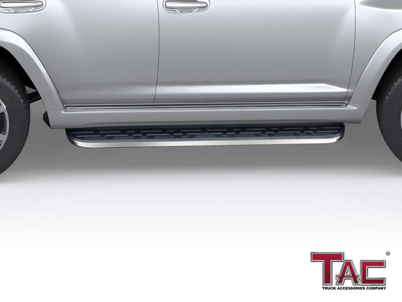 TAC Cobra Running Boards Compatible With 2010-2013 Toyota 4Runner SR5| 2010-2024 4Runner Limited| 2020-2021 4Runner Nightshade Edition| 2022-2023 4Runner TRD Sport SUV Side Steps Nerf Bars Step Rails Aluminum Black Off-Road