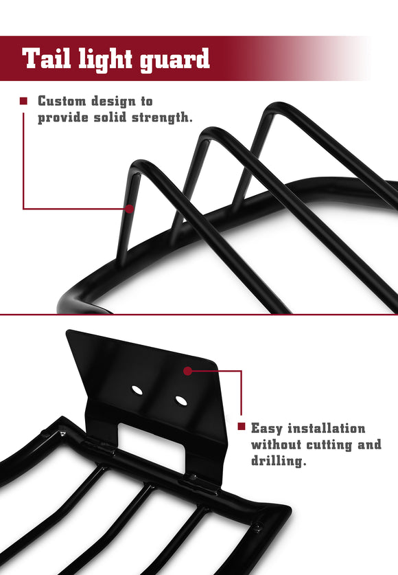 TAC Tail Rear Light Guards Cover Protector Fit 2007-2014 Toyota FJ Cruiser TLG Black Taillight 1 Pair