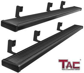 TAC Spear Running Boards Compatible with 2005-2025 Nissan Frontier Crew Cab Pickup 6" Side Step Rail Nerf Bar Truck Accessories Aluminum Texture Black Width Body and Soft top Lightweight 2Pcs