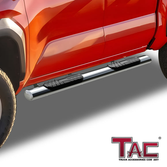 TAC Side Steps for 2024-2025 Tacoma Double Cab (Incl. Hybrid model) Truck Pickup 4" Oval Tube Stainless Steel Side Bars Nerf Bars Running Boards (2 pcs)