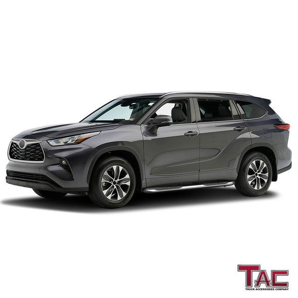 TAC 3" Stainless Steel Side Steps Compatible with 2020-2024 Toyota Highlander (Incl. Hybrid) | Running Boards| Side Bars| Step Rails| Nerf Bars| Rocker Slider| Pickup Truck Accessories (2 PCS)