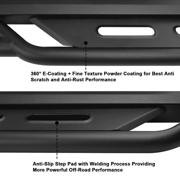 TAC Rocker Running Boards Compatible With 2019-2025 Chevy Silverado/GMC Sierra 1500 Crew Cab | 2020-2025 Silverado/Sierra 2500/3500 Crew Cab| Side Steps| Nerf Bars| Step Bars| Step Rails| Rock Sliders| Carbon Steel| Fine Texture Black (2 PCS)