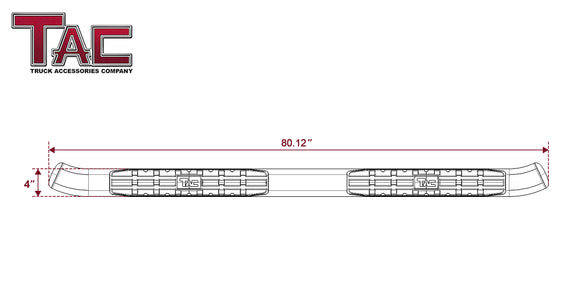 TAC Heavy Texture Black PNC Side Steps For 2019-2025 Ford Ranger SuperCrew Truck Pickup | Running Boards | Nerf Bars | Side Bars
