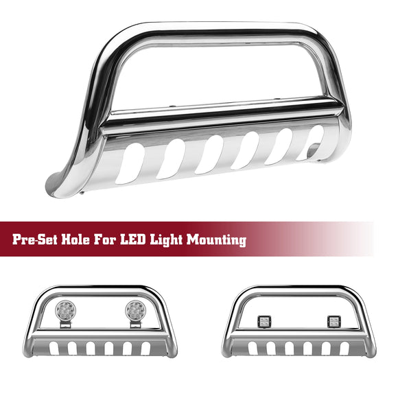 TAC Stainless Steel 3" Bull Bar For 2024-2025 Toyota Tacoma Truck Front Bumper Brush Grille Guard Nudge Bar