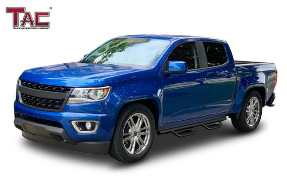 Fits 2015-2025 Chevy Colorado/GMC Canyon Crew Cab| Running Boards| Side Steps| Nerf Bars| 4" Drop| Tubular Style| Fine Texture Black