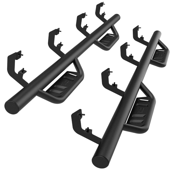 Fits 2019-2025 RAM 1500 Crew Cab (Excl. 2019-2024 RAM 1500 Classic) | Running Boards| Side Steps| Nerf Bars| 4" Drop| Tubular Style| Fine Texture Black
