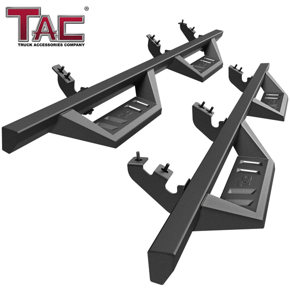 TAC Sidewinder Side Steps Running Boards Fit 2024-2025 Tacoma Double Cab (Incl. Hybrid model) Truck Pickup 4" Drop Fine Texture Black Nerf Bars Rock Slider Armor Off-Road Accessories (2pcs)