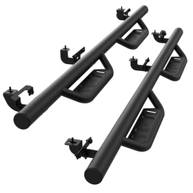 Fits 2020-2025 Jeep Gladiator JT| Running Boards| Side Steps| Nerf Bars| 4" Drop| Tubular Style| Fine Texture Black