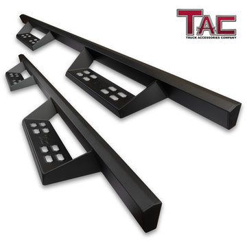 TAC Sniper Running Boards Compatible with 2015-2024 Chevy Colorado/GMC Canyon Crew Cab Truck Pickup 4" Drop Fine Texture Black Side Steps Nerf Bars Rock Slider Armor Off-Road Accessories (2pcs)