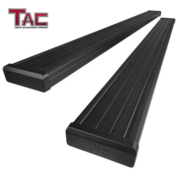 TAC Spear Running Boards Compatible with 2019-2024 Chevy Silverado/GMC Sierra 1500 Crew Cab|2020-2024 2500/3500 Crew Cab 6" Side Step Rail Nerf Bar Truck Accessories Aluminum Texture Black Lightweight