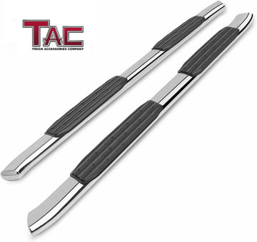 TAC Side Steps Running Boards Compatible With 2019-2024 Dodge Ram 1500 Crew Cab (Excl. 2019-2024 Ram 1500 Classic) Truck Pickup 5" Oval Bend Stainless Steel Side Bars Step Rails Nerf Bars 2 pcs