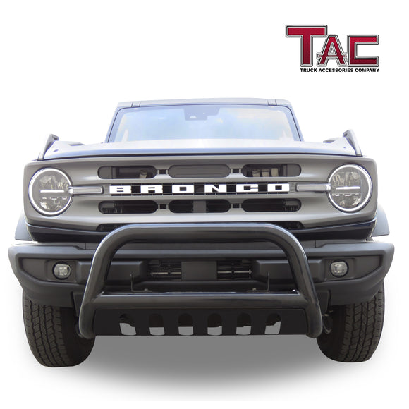 TAC Bull Bar for 2021-2025 Ford Bronco SUV 3" Black Front Bumper Grille Guard Brush Guard Rock Armor Front Protection Accessories