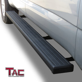 TAC Spear Running Boards Compatible with 2004-2024 Nissan Titan/2016-2024 Tian XD Crew Cab 6" Side Step Rail Nerf Bar Truck Accessories Aluminum Texture Black Width Body and Soft top Lightweight 2Pcs - 0