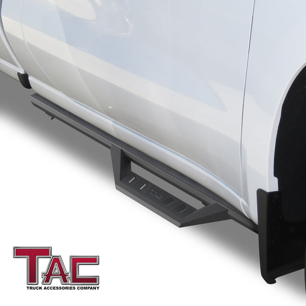 TAC Sidewinder Running Boards Fit 2019-2024 Chevy Silverado/GMC Sierra 1500 | 2020-2024 2500/3500 Regular Cab SUV 4” Drop Fine Texture Black Side Steps Nerf Bars Rock Slider Armor Off-Road (2pcs)