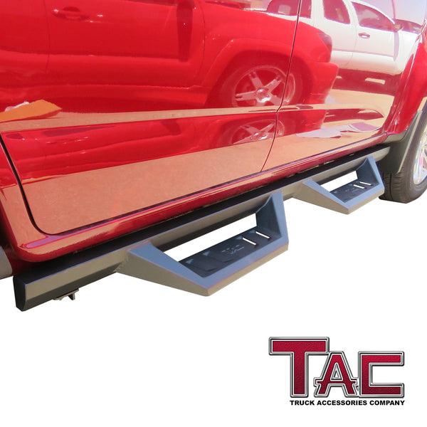 TAC Sidewinder Running Boards Fit 2015-2024 Chevy Colorado/GMC Canyon Crew Cab 4” Drop Fine Texture Black Side Steps Nerf Bars Rock Slider Armor Off-Road Accessories (2pcs)