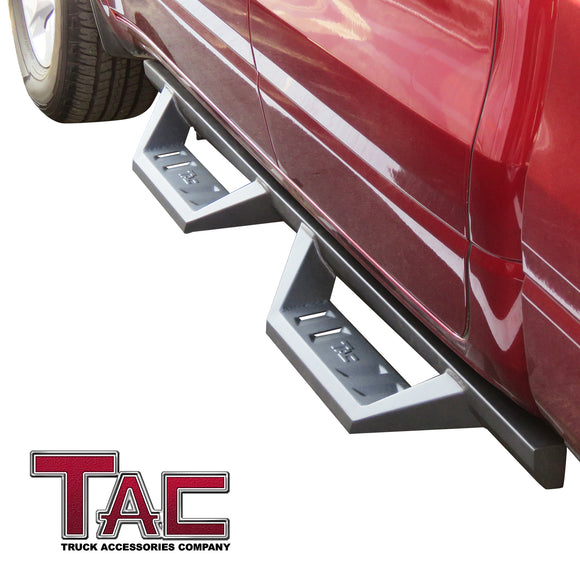 TAC Sidewinder Running Boards Fit 2019-2025 Dodge RAM 1500 Quad Cab (Exclude 19-24 RAM Classic Models) Truck Pickup 4" Drop Fine Texture Black Side Steps Nerf Bars Rock Slider Armor Accessories (2pcs)