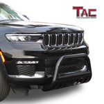 TAC Bull Bar Compatible with 2021-2024 Jeep Grand Cherokee L / 2022-2024 Grand Cherokee / 2022-2024 Grand Cherokee 4xe SUV 3” Black Front Bumper Grille Guard Brush Guard Rock Armor Front Protection Accessories