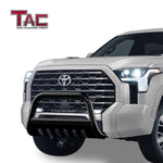 TAC Bull Bar Compatible With 2022-2024 Toyota Tundra Pickup Truck 3 inch Black Front Bumper Grille Guard Brush Guard(With Skid Plate)