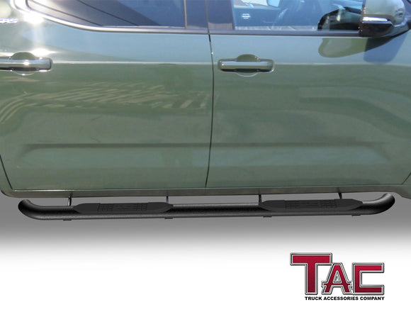 TAC 3" Texture Black Side Steps Compatible with 2022-2025 Toyota Tundra CrewMax| Running Boards| Side Bars| Step Rails| Nerf Bars| Rocker Slider| Pickup Truck Accessories (2 PCS)