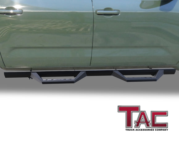 TAC Sidewinder Running Boards Compatible with 2022-2025 Toyota Tundra CrewMax Truck Pickup 4" Drop Fine Texture Black Side Steps Nerf Bars Rock Slider Armor Accessories (2pcs)