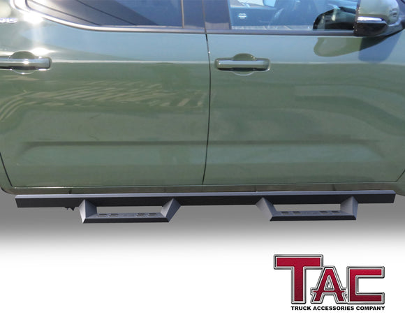TAC Sniper Running Boards Fit 2022-2025 Toyota Tundra CrewMax Truck Pickup 4" Fine Texture Black Side Steps Nerf Bars 2pcs