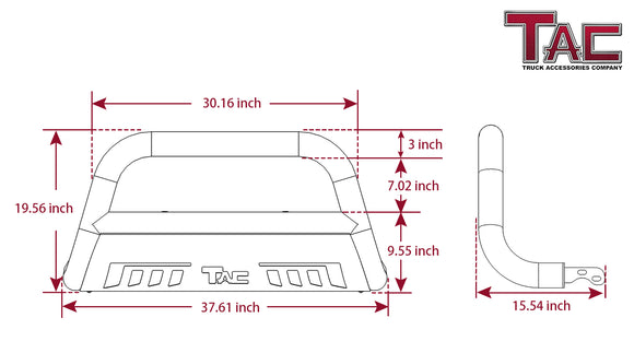 TAC Heavy Texture Black 3" Bull Bar For 2005-2021 Nissan Frontier Truck/ 2005-2015 Nissan Xterra SUV/ 2005-2007 Nissan Pathfinder SUV Front Bumper Brush Grille Guard Nudge Bar
