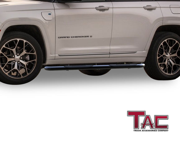 TAC 3" Gloss Black Side Steps Compatible with 2022-2024 Jeep Grand Cherokee (Exclude 2021-2024 Grand Cherokee L / 2022-2024 4xe Models) | Running Boards| Side Bars| Step Rails| Nerf Bars| Rocker Slider| SUV Accessories (2 PCS)