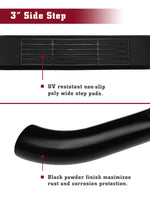 TAC Side Steps Running Boards Compatible with 2021-2024 Ford Bronco 4 Door SUV 3" Black Side Bars Step Rails Nerf Bars Off Road Accessories (2 pcs Running Boards)