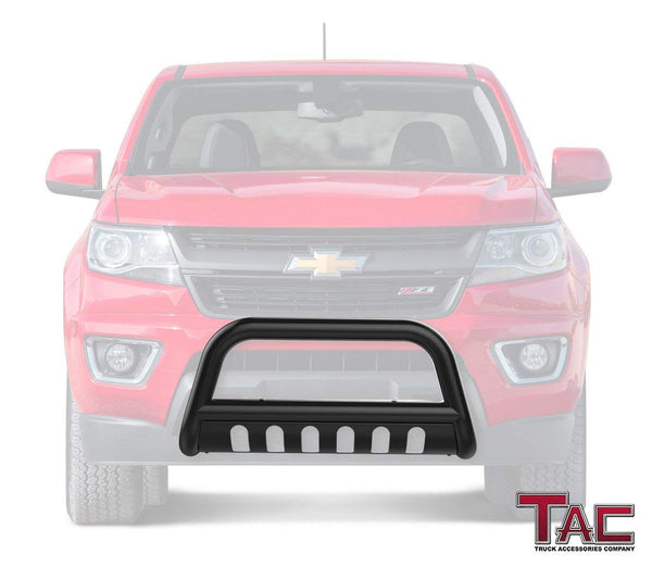 TAC Gloss Black 3" Bull Bar For 2015-2022 Chevy Colorado (Excl. ZR2) / GMC Canyon Truck Front Bumper Brush Grille Guard Nudge Bar