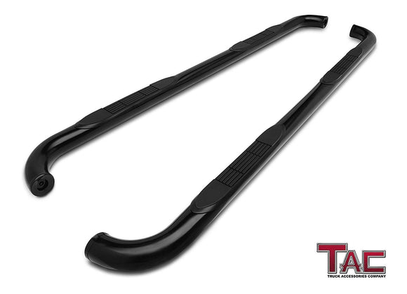TAC 3" Gloss Black Side Steps Compatible with 2015-2025 Ford F150 Super Cab | 2017-2025 Ford F250/F350 Super Duty Super Cab| Running Boards| Side Bars| Step Rails| Nerf Bars| Rocker Slider| Pickup Truck Accessories (2 PCS)