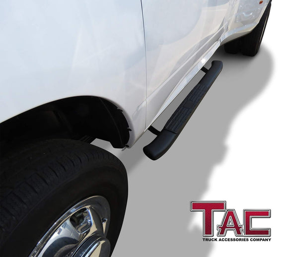 TAC Heavy Texture Black PNC Side Steps For 2009-2018 Dodge Ram 1500 (Incl. 2019-2023 Ram 1500 Classic) /2010-2025 Dodge Ram 2500/3500 Regular Cab Truck | Running Boards | Nerf Bars | Side Bars