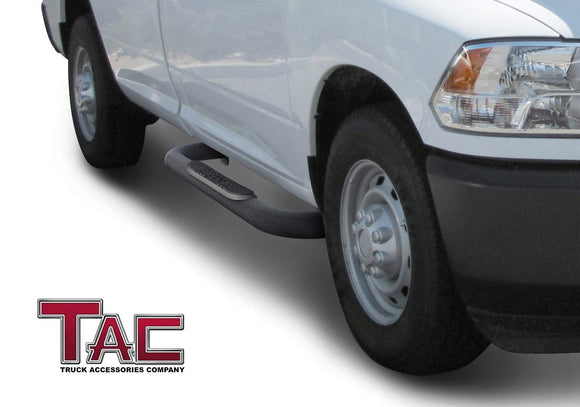 TAC 3" Texture Black Side Steps Compatible with 2009-2018 Ram 1500 Regular Cab| 2019-2024 Ram 1500 Classic| 2010-2025 Ram 2500/3500/4500/5500 Regular Cab| Running Boards| Side Bars| Step Rails| Nerf Bars| Pickup Truck Accessories (2 PCS)