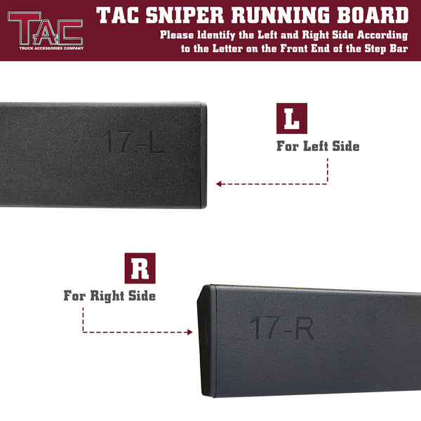 TAC Sniper Running Boards Fit 2009-2018 Dodge RAM 1500|2010-2024 2500/3500 Crew Cab|2019-2023 RAM 1500 Classic (Excl. RAM 2500/3500/4500/5500 Chassis Cab Diesel Models) 4" Side Steps Nerf Bars 2pcs