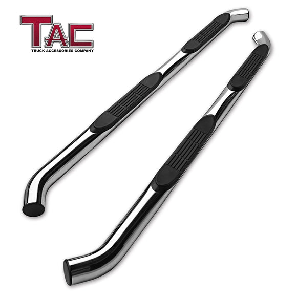 TAC 3" Stainless Steel Side Steps Compatible with 2005-2023 Toyota Tacoma Double Cab| Running Boards| Side Bars| Step Rails| Nerf Bars| Rocker Slider| Pickup Truck Accessories (2 PCS)