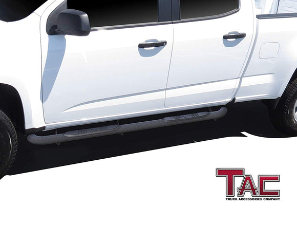 TAC 3" Texture Black Side Steps Compatible with 2015-2025 Chevy Colorado/GMC Canyon Crew Cab| Running Boards| Side Bars| Step Rails| Nerf Bars| Rocker Slider| Pickup Truck Accessories (2 PCS)
