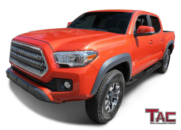TAC 3" Texture Black Side Steps Compatible with 2005-2023 Toyota Tacoma Double Cab| Running Boards| Side Bars| Step Rails| Nerf Bars| Rocker Slider| Pickup Truck Accessories (2 PCS)