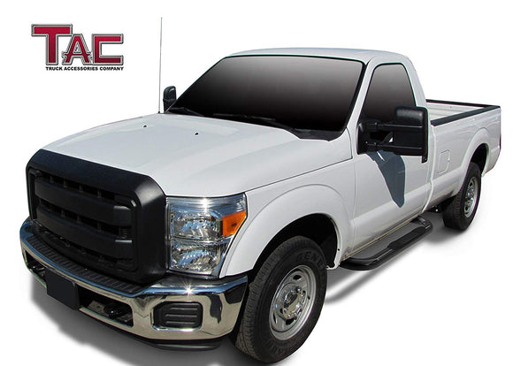 TAC 3" Gloss Black Side Steps Compatible with 2015-2025 Ford F150 Regular Cab | 2017-2025 Ford F250/F350/F450/F550 Super Duty Regular Cab| Running Boards| Side Bars| Step Rails| Nerf Bars| Rocker Slider| Pickup Truck Accessories (2 PCS)
