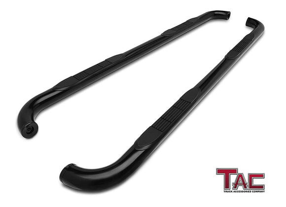 TAC 3" Gloss Black Side Steps Compatible with 1999-2011 Ford Ranger / Ranger Edge / Mazda B Series Super Cab 4 Door| Running Boards| Side Bars| Step Rails| Nerf Bars| Rocker Slider| Pickup Truck Accessories (2 PCS)