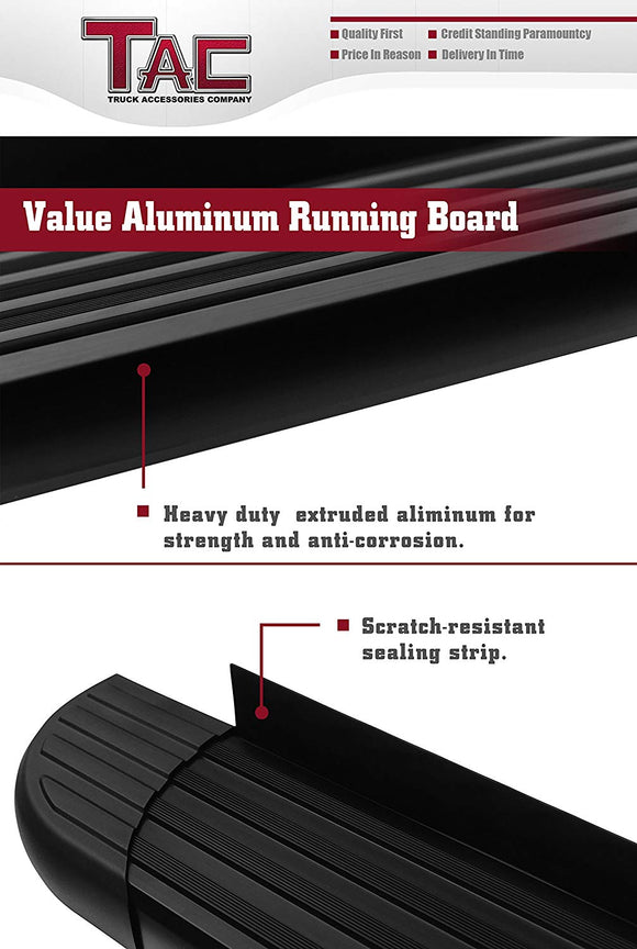 TAC Value Aluminum Running Boards For 2011-2025 Dodge Durango SUV (Excl. R/T, GT, GT Plus and SRT Models) | Side Steps | Nerf Bars