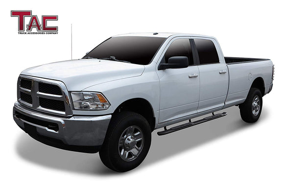 TAC Heavy Texture Black PNC Side Steps For 2009-2018 Dodge Ram 1500 (Incl. 2019-2024 Ram 1500 Classic) /2010-2025 Dodge Ram 2500 3500 4500 5500 Crew Cab (Incl. Chassis Cab Diesel models) Truck | Running Boards | Nerf Bars | Side Bars