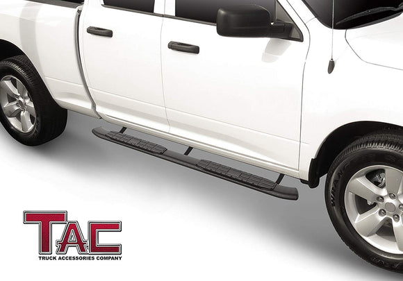 TAC Heavy Texture Black PNC Side Steps For 2009-2018 Dodge Ram 1500 Quad Cab (Incl. 2019-2024 Ram 1500 Classic) Truck | Running Boards | Nerf Bars | Side Bars
