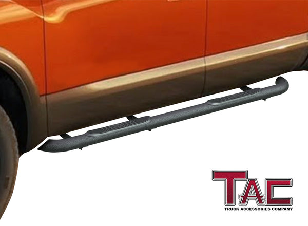 TAC Heavy Texture Black 3" Side Steps for 2004-2024 Nissan Titan Crew Cab | 2016-2024 Nissan Titan XD Crew Cab Truck | Side Steps | Nerf Bars | Side Bars