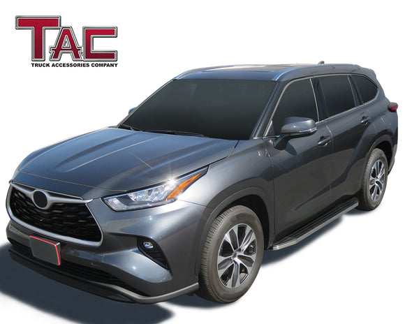 TAC Viewpoint Running Boards Compatible with 2020-2025 Toyota Highlander(Incl. Hybrid) SUV| 5.5 Inch Width| Side Steps| Nerf Bars| Step Rails| Aluminum| Black (2 PCS)