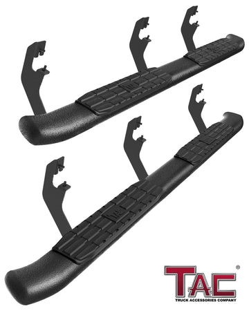 TAC Heavy Texture Black PNC Side Steps For 2015-2026 Chevy Colorado/GMC Canyon Crew Cab Truck | Running Boards | Nerf Bars | Side Bars