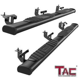 TAC Arrow Side Steps Running Boards Compatible with 2018-2025 Jeep Wrangler JL 4 Door | 2021-2025 Wrangler JL 4xe SUV 5" Aluminum Texture Black Step Rails Nerf Bars Lightweight Off Road Accessories 2Pcs